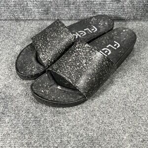 FLEKS East Beach Slides Mens Size 11-12 Black Sandals Slip On Outdoor Pool